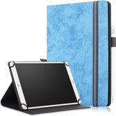 Voor 9-11 inch Marmeren Doek Textuur Horizontale Flip Universele Tablet PC Leren Case met Pen Slot & Houder (Hemelsblauw)