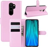 Voor Xiaomi Redmi Note 8 Pro Litchi Texture Horizontale Flip Leren Case met Portemonnee & Houder & Kaartsleuven (Roze)