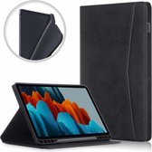 Voor Samsung Galaxy Tab S7 T870 / T875 TPU Front Ondersteuning Horizontale Flip Leren Case met Houder & Pen Slot & Slaap / Wekfunctie (Zwart)