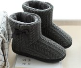 Winter Home Boots Dikke zolen antislip katoenen pantoffels, maat: 35-36 (grijs)
