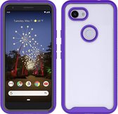 Voor Google Pixel 3a Starry Sky Solid Color Series schokbestendige pc + TPU beschermhoes (paars)