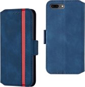 Voor iPhone 8 Plus & 7 Plus Retro Frosted Oil Side Horizontale Flip Case met houder & kaartsleuven (blauw)