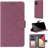 Voor Samsung Galaxy A02s / M02s Retro Frosted Horizontale Flip PU lederen tas met houder & kaartsleuven & portemonnee & fotolijst (Rose Red)