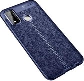 Voor Huawei P smart 2020 Litchi Texture TPU schokbestendig hoesje (marineblauw)