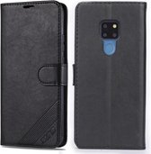 Voor Huawei Mate 20 / 20X AZNS Schapenvacht Textuur Horizontale Flip Leren Case met Houder & Kaartsleuven & Portemonnee (Zwart)