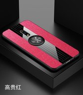 Voor OPPO Realme X / K3 XINLI stiksels Textue schokbestendige TPU beschermhoes met ringhouder (rood)