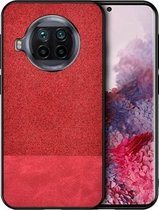 Voor Xiaomi Mi 10T Lite 5G schokbestendig splicing PU + stoffen beschermhoes (stiksel rood)