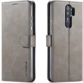 Voor Xiaomi Redmi 9 LC.IMEEKE Kalfsstructuur Horizontale flip lederen tas, met houder & kaartsleuven en portemonnee (grijs)