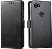 Voor Google Pixel 3a GUSSIM Zakelijke stijl horizontale flip lederen tas met houder en kaartsleuven en portemonnee (zwart)