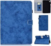 Voor Huawei MatePad T8 Marmer Stijl Doek Textuur Tablet PC Beschermende Lederen Case met Beugel & Kaartsleuf & Pen Slot & Anti slip Strip (Blauw)