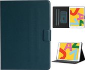 Voor iPad 9.7 (2017/2018) & Air 2 & Air Effen kleur Horizontaal Flip Leren Case met Kaartsleuven & Houder & Slaap / Wekfunctie (Donkergroen)