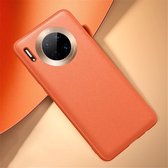 Voor Huawei Mate 30 Shockproof TPU Soft Edge Skinned Plastic Case (oranje)