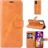 Voor Samsung Galaxy M31s Retro Kalfspatroon Gesp Horizontale Flip Leren Case met Houder & Kaartsleuven & Portemonnee (Geel)
