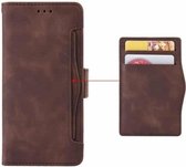 Wallet Style Skin Feel Kalfspatroon lederen tas voor Samsung Galaxy Note10 + / Note10 + 5G, met aparte kaartsleuf (bruin)