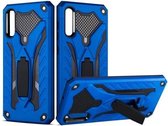 Schokbestendige TPU + pc-beschermhoes met houder voor Galaxy A70 (blauw)