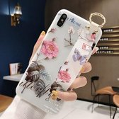 Bloemenpatroon Polsband Zachte TPU-beschermhoes voor Galaxy S10 Plus (Bloemenpolsband model B)