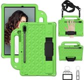 Voor Galaxy Tab S7 T870 / T875 Diamond Series EVA Anti-Fall Shockproof Sleeve Beschermhoes met houder & riem (groen)