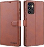 Voor Samsung Galaxy A52 5G AZNS Kalf Textuur Horizontale Flip Leren Case met Houder & Kaartsleuven & Portemonnee & Fotolijst (Bruin)