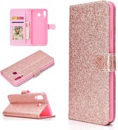 Voor Samsung Galaxy A9 Star Glitter Poeder Horizontaal Flip Leren Case met Kaartsleuven & Houder & Fotolijst & Portemonnee (Rose Goud)