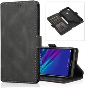 Voor Huawei Y6 (2019) Retro Magnetische Sluiting Horizontale Flip Leren Case met Houder & Kaartsleuven & Fotolijst & Portemonnee (Zwart)