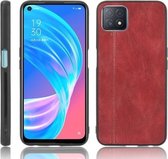 Voor OPPO A72 5G Schokbestendig Naaien Koe Patroon Huid PC + PU + TPU Case (Rood)