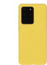 Voor Galaxy S20 ultra effen kleur mat TPU telefoonhoes (geel)