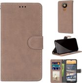 Voor Nokia 5.3 Retro Frosted Horizontale Flip PU lederen tas met houder & kaartsleuven & portemonnee & fotolijst (beige)