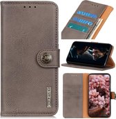 Voor Motorola Moto One Fusion Plus KHAZNEH Koeienhuid Textuur Horizontale Flip Leren Case met Houder & Kaartsleuven & Portemonnee (Khaki)