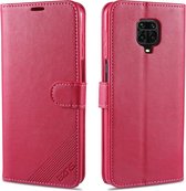 Voor Geschikt voor Xiaomi Redmi Note 9S / Note 9 Pro AZNS Schapenvacht Textuur Horizontaal Flip lederen tas met houder & kaartsleuven & portemonnee (rood)