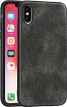 Voor iPhone X Crazy Horse Textured kalfsleer PU + PC + TPU Case (groen)
