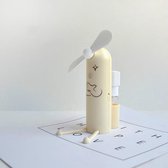 Creatieve mobiele telefoon beugel cartoon spray mini-ventilator draagbare usb-ventilator (beige)