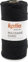 100 meter Katia Macrame Zwart - macrame koord - gerecycleerd getwijnd touw - voor macramé plantenhanger