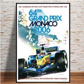 World Grand Prix Retro Poster 10 - 50x70cm Canvas - Multi-color