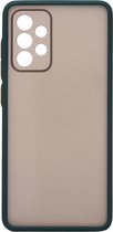 Shop4 - Samsung Galaxy A52 Hoesje - Bumper Back Case Donker Groen