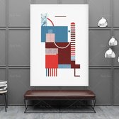 Two Colour Screenprint Bauhaus Poster - 15x20cm Canvas - Multi-color