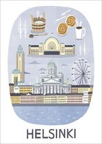 Travel Posters Helsinki - 15x20cm Canvas - Multi-color