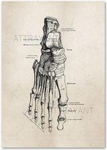 Anatomy Poster Feet White - 20x25cm Canvas - Multi-color