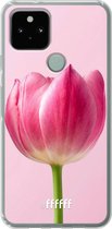 6F hoesje - geschikt voor Google Pixel 5 -  Transparant TPU Case - Pink Tulip #ffffff