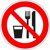 Verboden eten en drinken sticker 100 mm