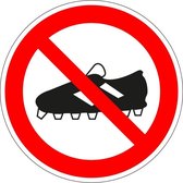 Verboden voetbalschoenen te dragen sticker 100 mm