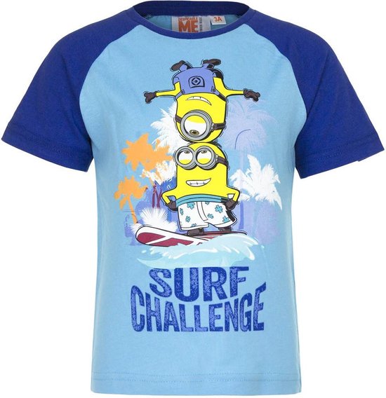 Minions t-shirt - Surf Challenge - blauw - maat 122/128 (8 jaar)