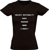 Select Difficulty Corona Dames t-shirt | gamer | games | virus | 2020 | Zwart