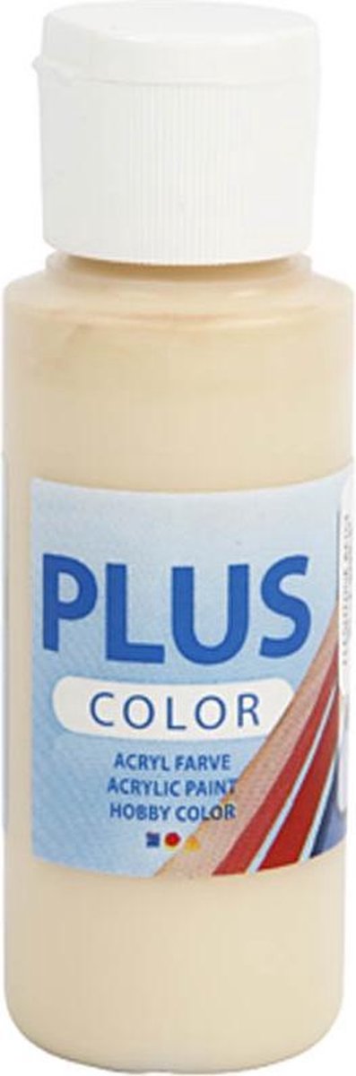 Acrylverf – Beige Verf – Acrylaatverf – Acrylic paint – Hobbyverf – Sneldrogende Verf – Dekkende Verf – Waterbasis Verf – Hoogwaardige Decoratie Verf – Ivoor Beige – Plus Color Verf – 60ml