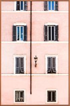 JUNIQE - Poster met kunststof lijst Pastel Facade -20x30 /Roze