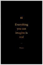 JUNIQE - Poster met kunststof lijst Gold Everything You Can Imagine Is