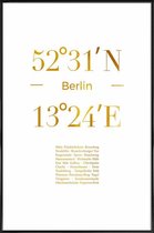 JUNIQE - Poster met kunststof lijst Berlin gouden -20x30 /Goud & Wit