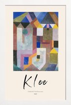 JUNIQE - Poster in houten lijst Klee - Colorful Architecture -20x30