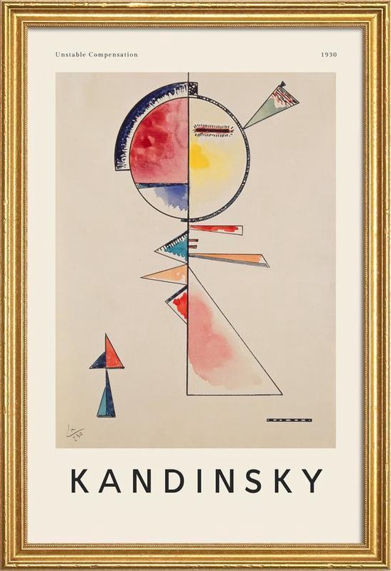 JUNIQE - Poster in houten lijst Kandinsky - Unstable Compensation