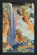 JUNIQE - Poster in houten lijst Hokusai - Ono Waterfall, the Kiso