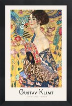 JUNIQE - Poster in houten lijst Klimt - Lady with Fan -20x30